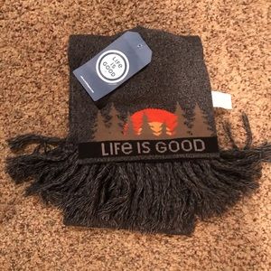 Life Is Good scarf and beanie